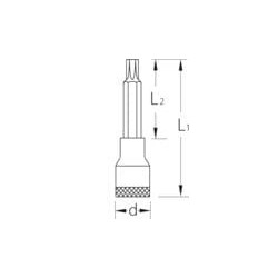 Atsuktuvo antgalis, 3/8", ilgas, TORX, T45, ITX30LT45GED