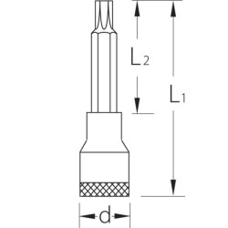 Atsuktuvo antgalis, 3/8", ilgas, TORX, T20, ITX30LT20GED