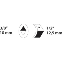Keitiklis iš 3/8"f į 1/2"m DP3019V