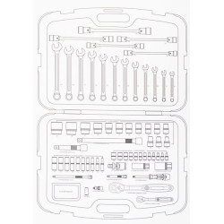 Kombinuotų galvučių rinkinys 1/4" + 1/2" 96 dalių 180496420KR