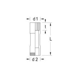Galvutė BiHex 19mm ilga 1/2" DPD19L19