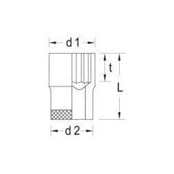 9 mm BiHex 12 taškų, 1/2 colio DPD199 galvutė