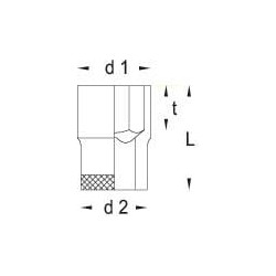 1/2 colio lizdinis raktas - 33 mm šešiakampis DP1933