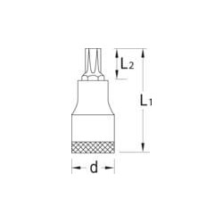 Šešiakampė galvutė su Torx 1/2"-T60 DPITX19T60