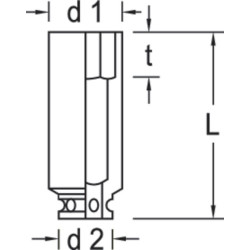 Smūginė galvutė 1/2"-21mm L. DPK19L21