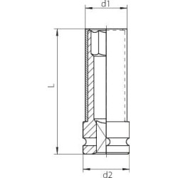 1/2 colio smūginė galvutė su apsaugine įvore, 17 mm K19LS17GED