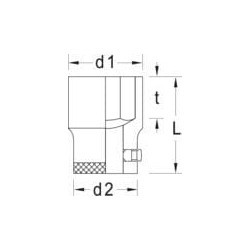 Galvutė 6E 3/4"-24MM DP3224