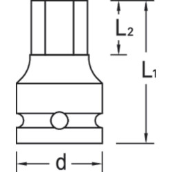 Smūginis antgalis 3/4" 14 mm DPINK3214