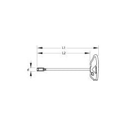 Lizdinis raktas su T formos rankena 7 mm SL2133T7