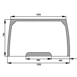 Case - IH CX60 D7320A priekinis stiklas sutvarkytas