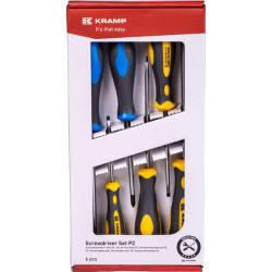 Atsuktuvų rinkinys su plokščiais/Pozidriviniais antgaliais, 6 dalių, 1808030606KR