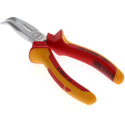 Telefoninės replės, 160 mm, lenktos, su VDE izoliacija VDE8132AB160HGED