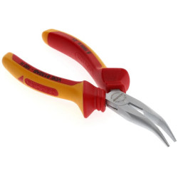 Telefoninės replės, 160 mm, lenktos, su VDE izoliacija VDE8132AB160HGED