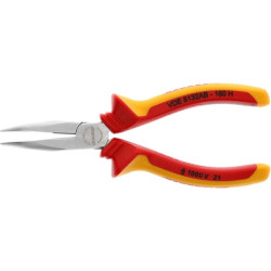 Telefoninės replės, 160 mm, lenktos, su VDE izoliacija VDE8132AB160HGED