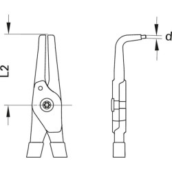 Žiedinių replės Ø 40-100 mm, vidinės lenktos 90° TA8000JE31