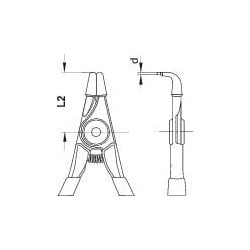 Žiedinių replės Ø 19-60 mm, išoriškai lenktos 90° TA8000A21