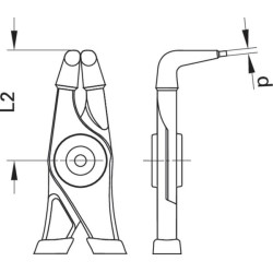 Žiedinių replės Ø 8-13 mm, vidinės lenktos 90° TA8000J01