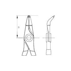 Žiedinių replės Ø 19-60 mm, vidinės lenktos 45° TA8000J22