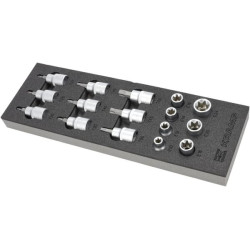 16 vnt. Torx 1/2" galvučių rinkinys TT800503