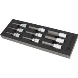 1/2" šešiakampių ilgų galvučių rinkinys, 9 vnt. TT800505