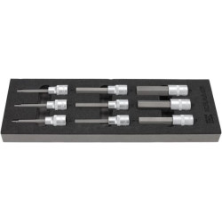1/2" šešiakampių ilgų galvučių rinkinys, 9 vnt. TT800505
