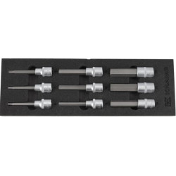 1/2" šešiakampių ilgų galvučių rinkinys, 9 vnt. TT800505