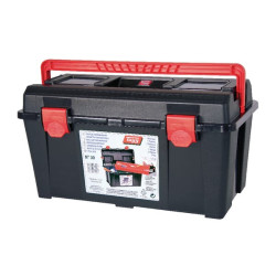 Įrankių dėžė 235x445x230 mm, juoda/raudona polipropileno, 2 skyriai, 30 vnt., gamintojas „Tayg 130007TAY“