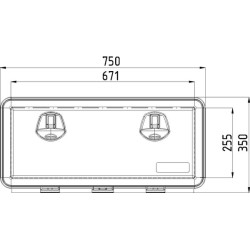 Įrankių dėžė 350x750x450 mm, 74,5 l talpa, juodas plastikas, Just 81106, Daken DK81106