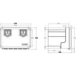 Įrankių dėžė 450x630x480 mm, 78,5 l talpa, juodas polipropilenas, Welvet 81004, Daken V5040