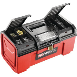 Įrankių dėžė 271x481x237 mm, 25 l talpos, juoda/raudona, polipropilenas: metalas, Facom BPC19NPB
