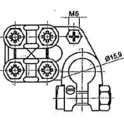 Akumuliatoriaus gnybtas su stipriu neigiamu kontaktu 10/35 BA881