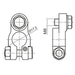 Akumuliatoriaus gnybtas su M8 varžtu, teigiamas BA812