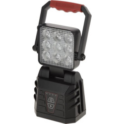 Rankenos formos įkraunamas LED darbinis žibintas, baltas/oranžinis, 9 didelės galios LED, su sieniniu laikikliu LA8333