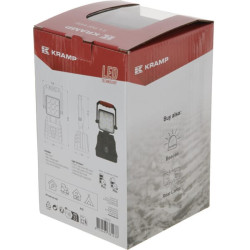 Rankenos formos įkraunamas LED darbinis žibintas, baltas/oranžinis, 9 didelės galios LED, su sieniniu laikikliu LA8333