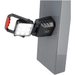 Rankenos formos įkraunamas LED darbinis žibintas, baltas/oranžinis, 9 didelės galios LED, su sieniniu laikikliu LA8333