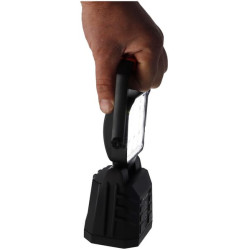 Rankenos formos įkraunamas LED darbinis žibintas, baltas/oranžinis, 9 didelės galios LED, su sieniniu laikikliu LA8333