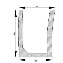 Case - IH CX70 D3406665 Apatinis priekinis stiklas