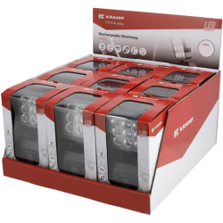 Įkraunamas ekrano rankenos LED darbinis apšvietimas, baltas/oranžinis, 9 didelės galios LED, su sieniniu laikikliu (9 vnt.) LA83