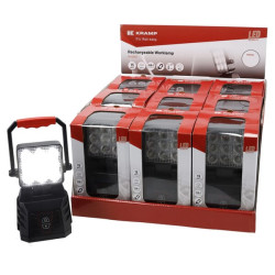 Įkraunamas ekrano rankenos LED darbinis apšvietimas, baltas/oranžinis, 9 didelės galios LED, su sieniniu laikikliu (9 vnt.) LA83