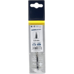 Grąžtas 3,5 mm HSS-DIN 338-G TURBO STEP 12020700350