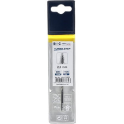 Grąžtas 2,5 mm HSS-DIN 338-G TURBO STEP 12020700250