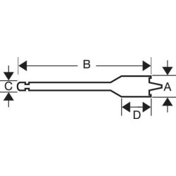 Plokščias grąžtas medienai 36x152mm, Bahco 962936BAH