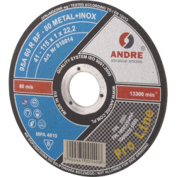Pjovimo diskas plienui Andre, plokščias 115 x 1 x 22 1861161310