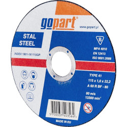 Pjovimo diskas plienui, plokščias 115x1x22 1861161110GP