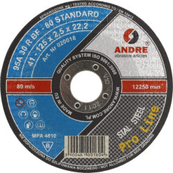 Pjovimo diskas plienui Andre, plokščias 125 x 2,5 x 22 1861162120