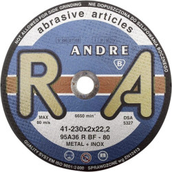 Pjovimo diskas plienui Andre, plokščias 230 x 2 x 22 1861165320
