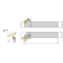 Sukamasis laikiklis, dešinysis 95° DCLNR DCLNR2020K12