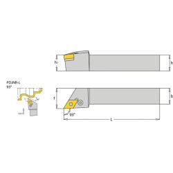Sukamasis laikiklis, dešinysis 93° PDJNR PDJNR2525M15