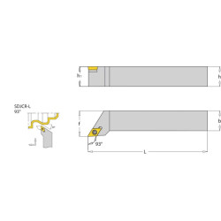 Sukamasis laikiklis, dešinysis 93° SDJCR SDJCR1616H11