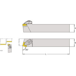 Sukamasis laikiklis, dešinysis 75° DSBNR DSBNR2020K12